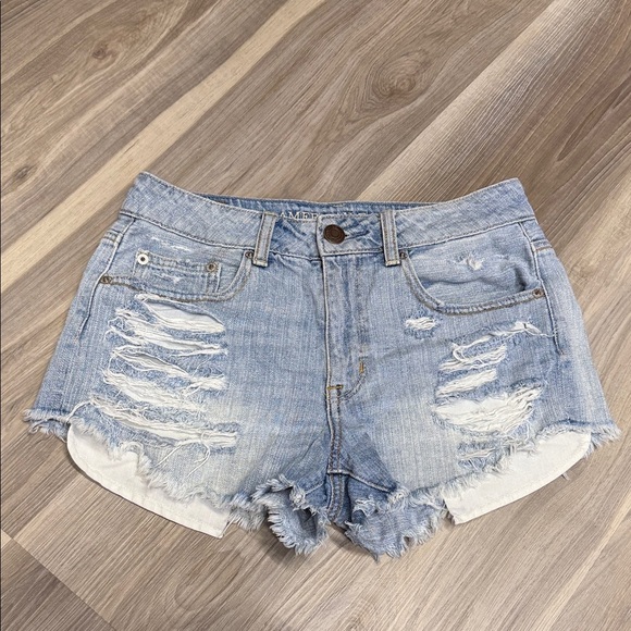 American Eagle Outfitters high rise festival, Distressed Jean Shorts size 4 - Picture 1 of 8